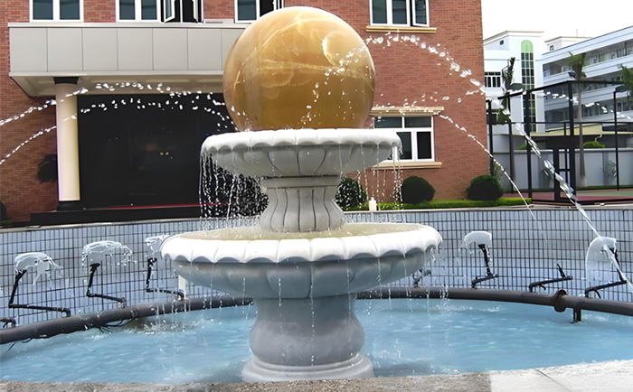 會(huì)轉(zhuǎn)動(dòng)的石雕風(fēng)水球噴泉--夏日清涼新寵！