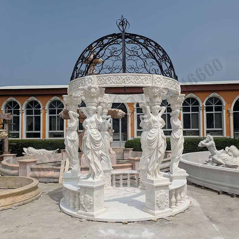 歐式人物涼亭，歐式石雕涼亭，石雕人物涼亭