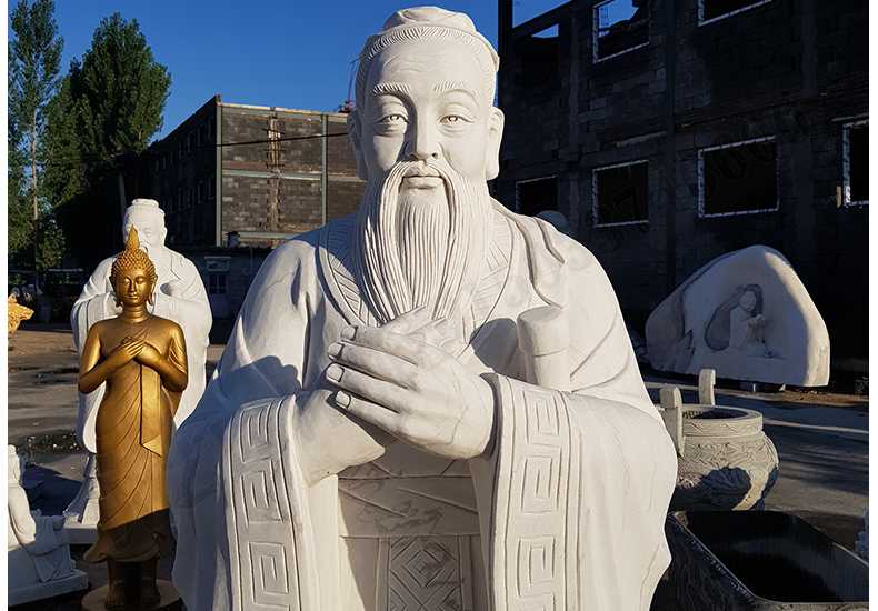 石雕孔子像，大理石孔子像，漢白玉孔子像