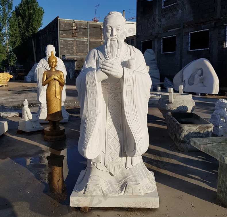 石雕孔子像，大理石孔子像，校園孔子雕像