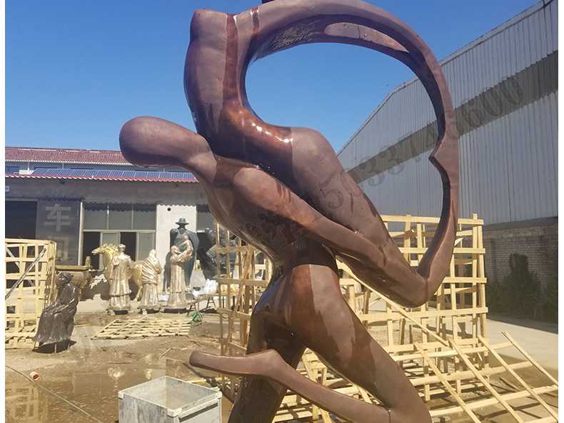 銅舞蹈人物雕塑，跳舞人物銅雕塑，純銅抽象雕塑