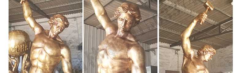 自我雕刻銅雕塑，銅人物雕塑，雕刻自我銅雕塑