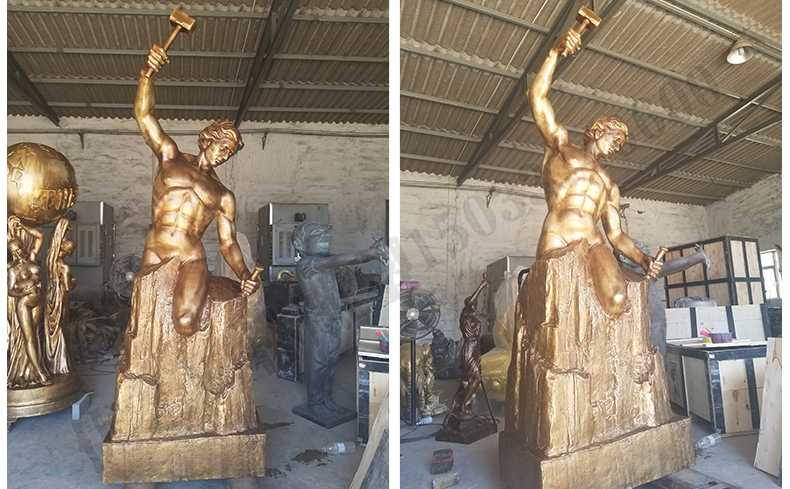 雕刻自我人物雕塑，銅雕刻自我，自我雕刻純銅雕塑