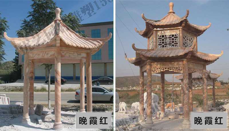 中式大理石涼亭，石雕涼亭廠家，石雕景觀涼亭定制