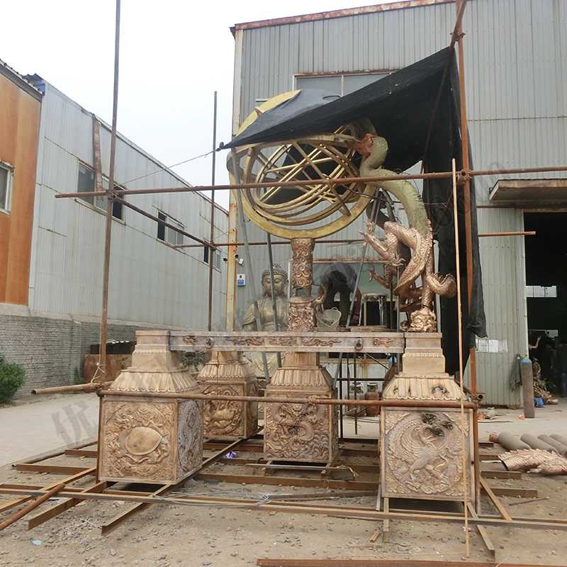 渾天地動儀，銅地震儀雕塑，銅地動儀景觀