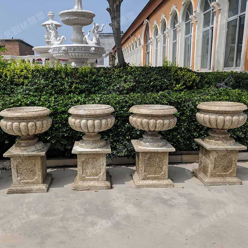 景觀石材花盆，花崗巖花缽