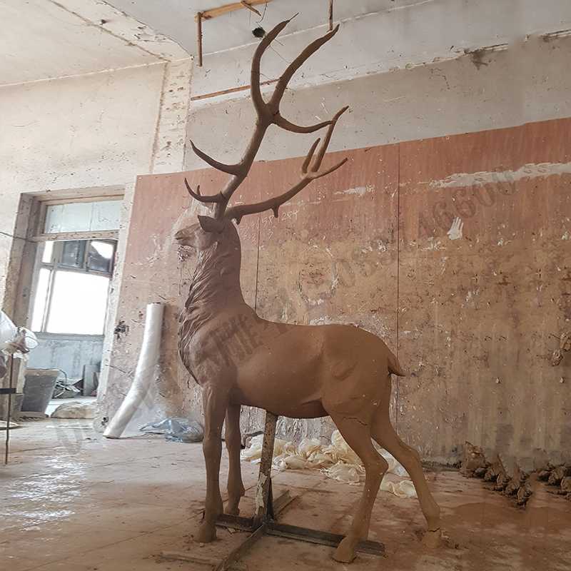 銅鹿模型，銅麋鹿雕塑，麋鹿模型，銅麋鹿泥模3.jpg