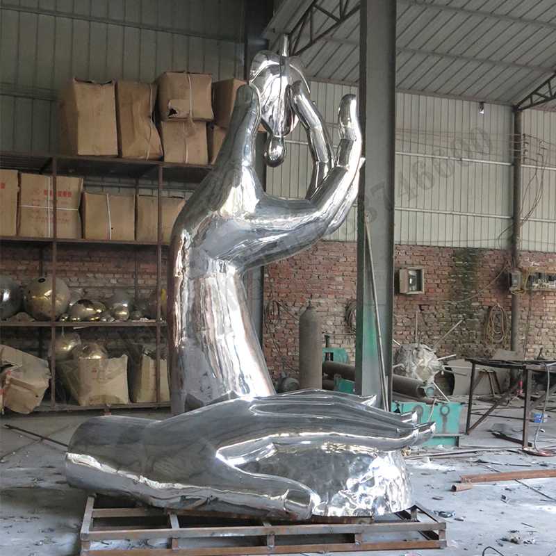 環(huán)保不銹鋼雕塑，不銹鋼水滴雕塑，環(huán)保主題景觀雕塑